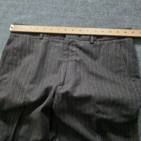 DKNY Classic Dress Trousers Mens US 34 Brown Striped Wool Cashmere Pockets Italy - Picture 4 of 16